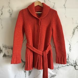 Vintage American Eagle Shawl Collar Belted Sweater